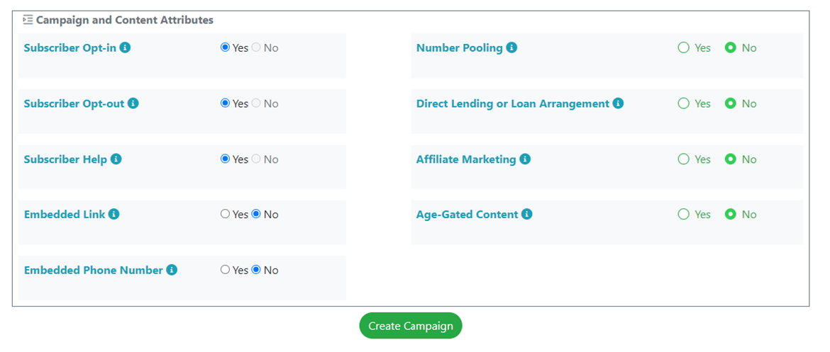 campaign attributes